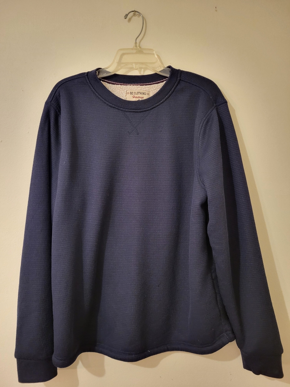 Heritage Men's Navy Waffle Sherpa Lined Sweatshirt Outdoors